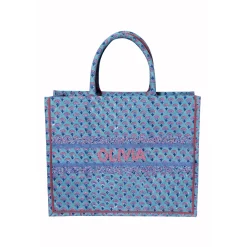 Hand Block Printed Tote - Blue
