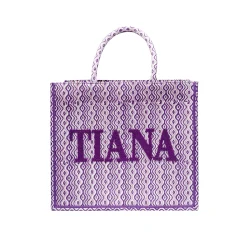 Hand Block Printed Tote - Purple