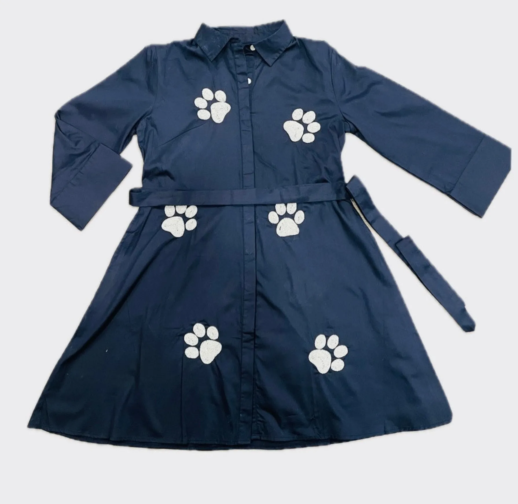 SAMPLE PW PRINTS NAVY COTTON DRESS X LARGE
